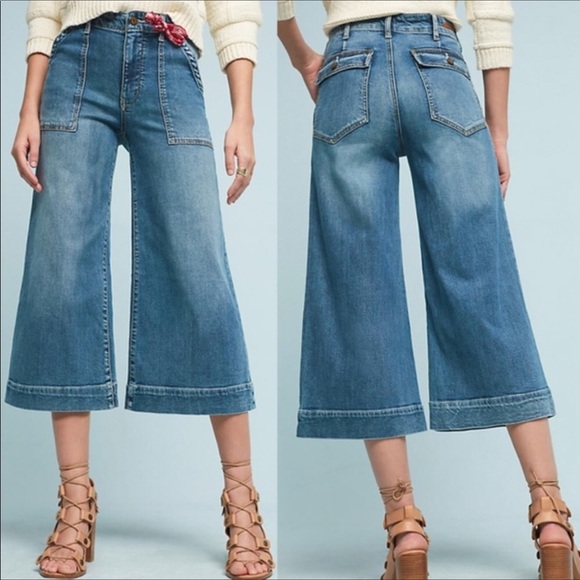 Anthropologie Pilcro High Rise Utility Crop Jeans - Picture 2 of 8